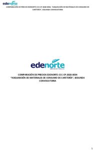Icon of COMPARACIÓN DE PRECIOS EDENORTE-CCC-CP-2020-0034, “ADQUISICIÓN DE MATERIALES DE CONSUMO DE