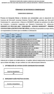 Icon of PROCESO DE EXCEPCIÓN- BIENES O SERVICIOS CON EXCLUSIVIDAD  
                           EDENORTE-CCC-PEEX-2021-0001 ADQUISICIÓN LICENCIAS MICROSOFT, PRIMERA CONVOCATORIA.