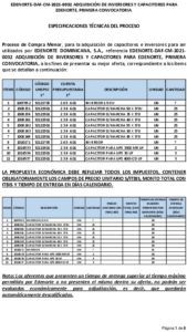 Icon of EDENORTE-DAF-CM-2021-0032 ADQUISICIÓN DE INVERSORES Y CAPACITORES PARA