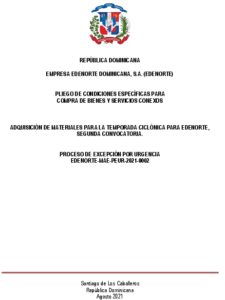 Icon of REPÚBLICA DOMINICANA 
                           
               EMPRESA EDENORTE DOMINICANA, S.A. (EDENORTE)
