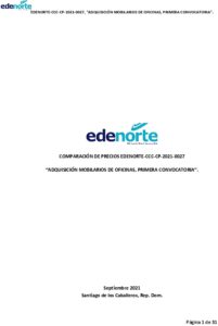 Icon of EDENORTE-CCC-CP-2021-0027, “ADQUISICIÓN MOBILARIOS DE OFICINAS, PRIMERA CONVOCATORIA”.