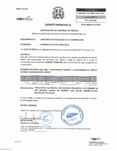 Icon of CERTIFICADO EXISTENCIA DE FONDOS Ultima