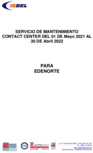 Icon of SERVICIO DE MANTENIMIENTO                 CONTACT CENTER DEL 01 DE Mayo 2021 AL