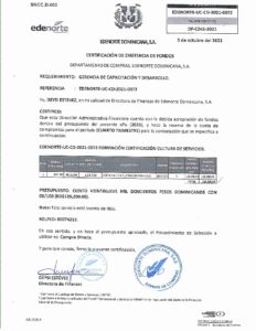 Icon of CERTIFICADO EXISTENCIA DE FONDOS CD-2021-0072