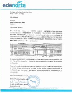 Icon of CARTA ADJ  PG CONTRATISTAS, S R L.