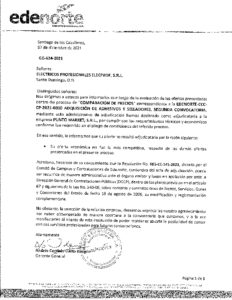 Icon of CARTA NO ADJ  ELECTRICOS PROFESIONALES ELECPROF, S R L