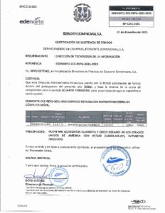 Icon of CERTIFICADO EXISTENCIA DE FONDOS