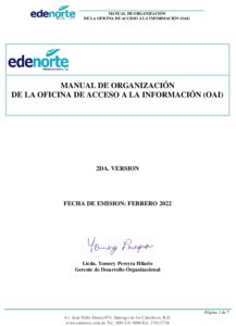 Icon of MANUAL DE ORGANIZACIÓN 
                                             DE LA OFICINA DE ACCESO A LA INFORMACIÓN (OAI)