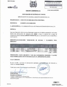 Icon of CERTIFICADO EXISTENCIA DE FONDOS CD-2022-0005