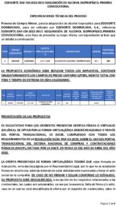 Icon of EDENORTE-DAF-CM-2022-0015 ADQUISICIÓN DE ALCOHOL ISOPROPÍLICO, PRIMERA