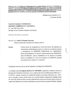 Icon of Recurso De Impugnación DELMAR EDENORTE-CCC-LPN-2022-0001