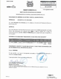 Icon of CERTIFICADO EXISTENCIA DE FONDOS CD-2022-0030