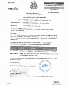 Icon of CERTIFICADO EXIST DE FONDOS PEPU-2022-0020