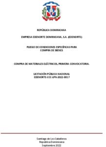 Icon of REPÚBLICA DOMINICANA 
                           
               EMPRESA EDENORTE DOMINICANA, S.A. (EDENORTE)