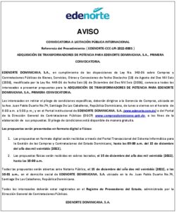 Icon of AVISO 
                                          CONVOCATORIA A LICITACIÓN PÚBLICA INTERNACIONAL