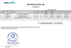 Icon of INDURAR ELECTRIC, SRL
                                                                            COTIZACION