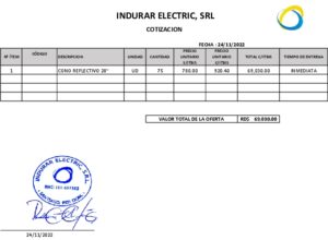 Icon of INDURAR ELECTRIC, SRL
                                                                                                                              COTIZACION