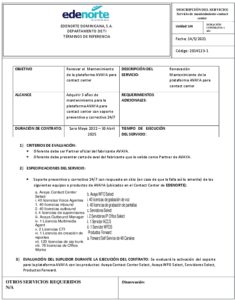 Icon of Empresa Distribuidora de Electricidad del Norte                                                     DESCRIPCIÓN DEL SERVICIO: