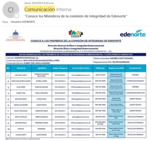 Icon of Conoce Los Miembros De La Comision De Integridad De Edenorte