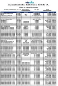Icon of Empresa Distribuidora de Eléctricidad del Norte. S.A.
                                                                                                Estado de Cuentas Suplidores