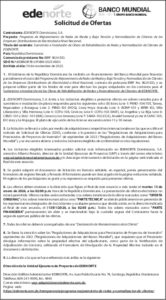 Icon of Llamado a Licitación Pública Internacional EDENORTE-LPI-BM-2025-0001