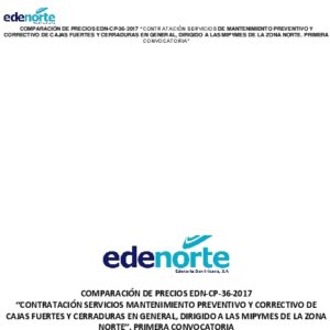 Icon of COMPARACIÓN DE PRECIOS EDN-CP-36-2017 “CONTRATACIÓN SERVICIOS DE MANTENIMIENTO PREVENTIVO Y