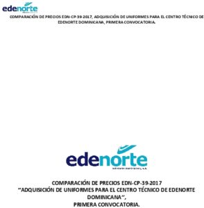Icon of COMPARACIÓN DE PRECIOS EDN-CP-39-2017, ADQUISICIÓN DE UNIFORMES PARA EL CENTRO TÉCNICO DE