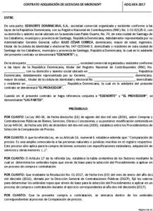 Icon of CONTRATO ADQUISICIÓN DE LICENCIAS DE MICROSOFT               ADQ-XXX-2017