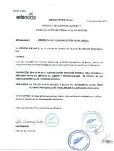 Icon of CERTIFICADO EXISTENCIA DE FONDOS EDN-CP-49-2017