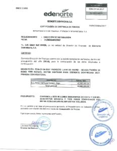 Icon of CERTIFICACION EXISTENCIA DE FONDOS EDN-CP-54-2017