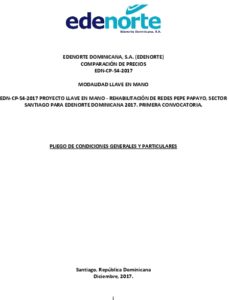 Icon of EDENORTE DOMINICANA, S.A. (EDENORTE) 
                         COMPARACIÓN DE PRECIOS 
                           EDN-CP-54-2017