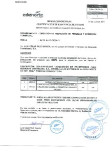 Icon of CERTIFICADO DE FONDOS EDN-LPN-06-2017