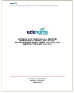 Icon of EDN-LPN-12-2017 ADQUISICIÓN DE MATERIALES Y EQUIPOS ELÉCTRICOS PARA EDENORTE, PRIMERA CONVOCATORIA.