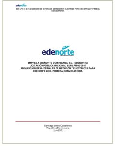 Icon of EDN-LPN-03-2017 ADQUISICIÓN DE MATERIALES DE MEDICIÓN Y ELÉCTRICOS PARA EDENORTE 2017, PRIMERA