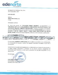 Icon of CARTA ADJUDICACION FERRETERIA OCHOA, EDN-LPN-02-2017