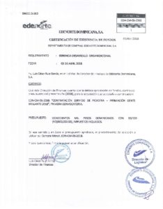 Icon of CERTIFICADO EXISTENCIA DE FONDOS EDN-CM-06-2018
